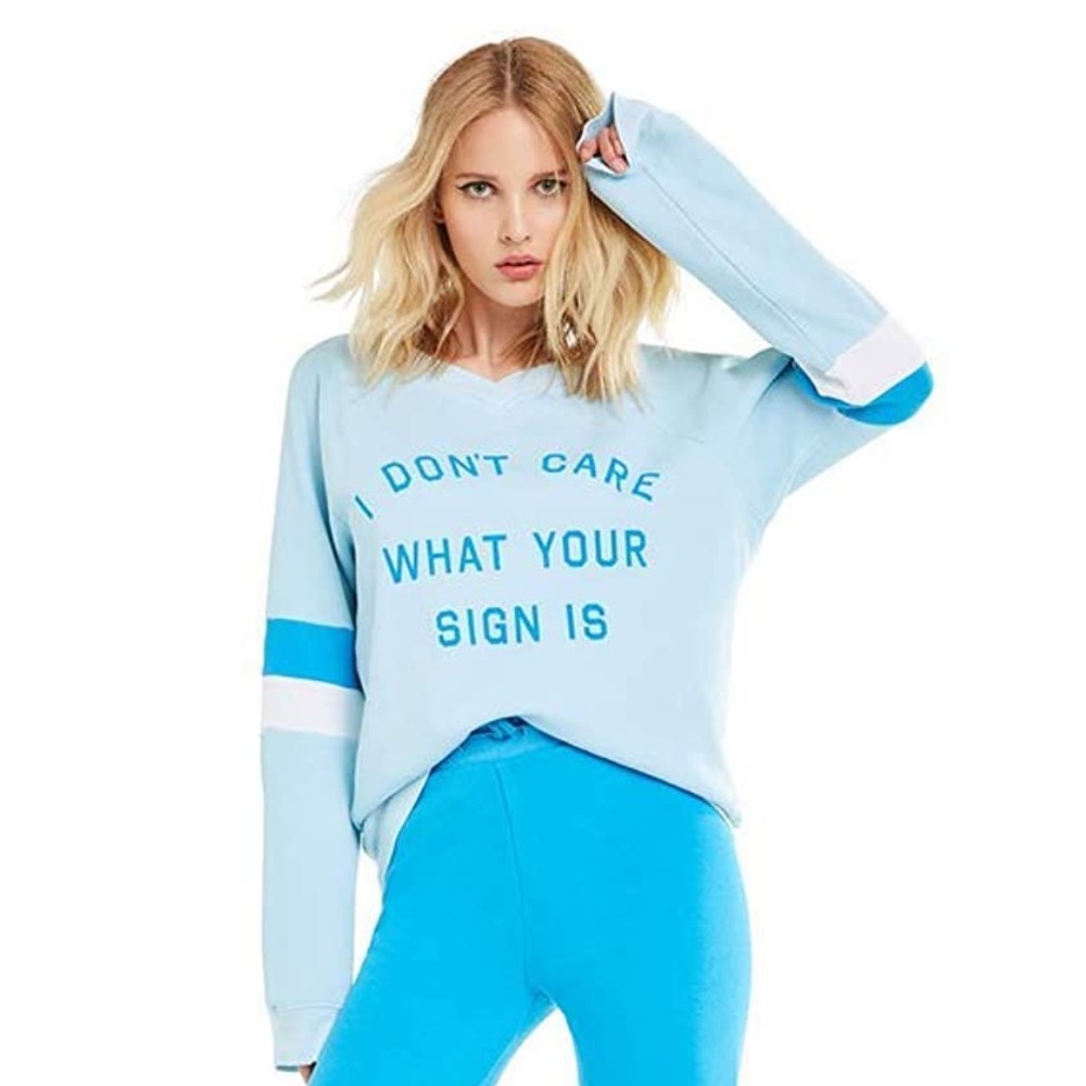Wildfox I Don’t Care What Your Sign Is Sweatshirt- Size Small- Oversized!
